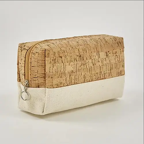 Western Style Cosmetic Pouch Bag Wood Color Eco-friendly Ladies Toiletry Bag